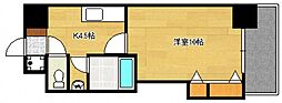 アベニュー牛田新町 2階1DKの間取り