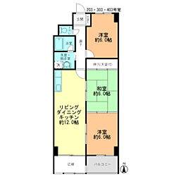 コーポマルゼン 3階3LDKの間取り