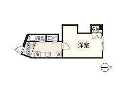 岩見ビル 1Kの間取図画像