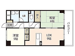 双葉ヒルズ横川駅前 2LDKの間取図画像