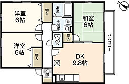 ヒルサイドテラスＤ棟 2階3DKの間取り