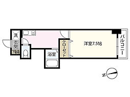 横田第二ビル 3階1Kの間取り