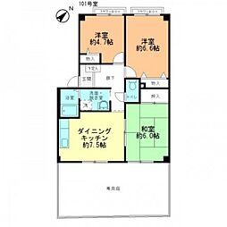 フォブールK's 3DKの間取図画像