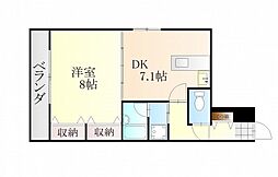 カドモトビル 1LDKの間取図画像