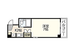 クリエーション中広 1Kの間取図画像