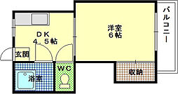 吉村ビル 1DKの間取図画像