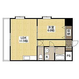 プーテゥジュール2番街 1LDKの間取図画像