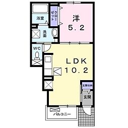 カルムガーデン 1LDKの間取図画像