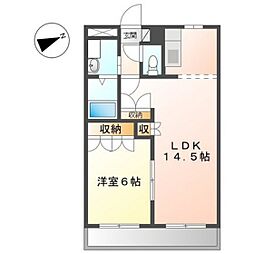 シャルマン祇園 1LDKの間取図画像