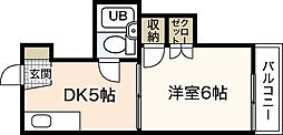 飯田コーポラス 1DKの間取図画像
