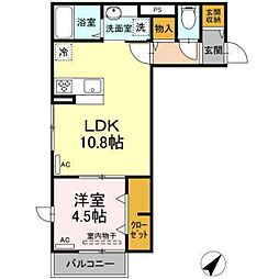 D-room高須 1LDKの間取図画像