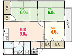 ファミールナカイ1 3LDKの間取図画像
