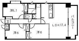ROYALHILLS牛田旭 3LDKの間取図画像