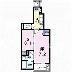 まほら 1SKの間取図画像