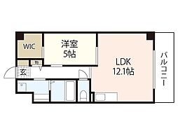 南観音FLATS 1LDKの間取図画像