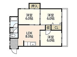 石光ビル 3DKの間取図画像