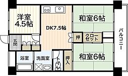 グランドハイツ山根 3DKの間取図画像