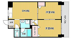 祇園ロイヤル 2DKの間取図画像