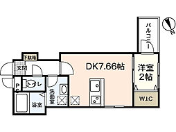 五日市リバーサイド2 1DKの間取図画像