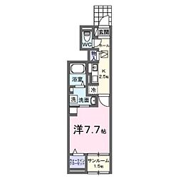 プラムガーデンC 1Kの間取図画像