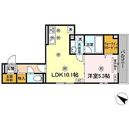 Colermo舟入南 1LDKの間取図画像