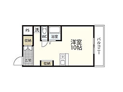 ウィンディア舟入 ワンルームの間取図画像