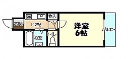 メルカード弐番館 1Kの間取図画像