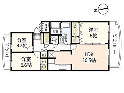 庚午コート 3LDKの間取図画像