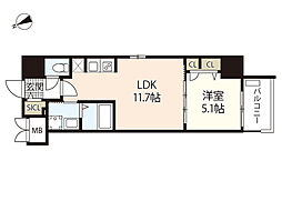 S-RESIDENCE東観音町achieve 1LDKの間取図画像