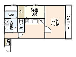 DIJやまね 1LDKの間取図画像