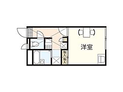 レオパレスエリアクエスト 1Kの間取図画像