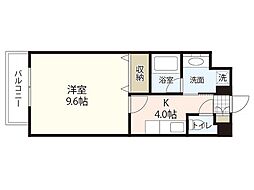 アンフィニ河原町 1Kの間取図画像