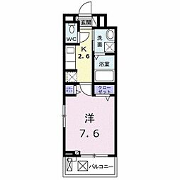 レイルヤード中山1 1Kの間取図画像