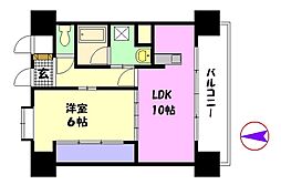 松尾ビル皆実2 1LDKの間取図画像