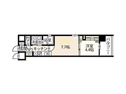 セントヒルズ銀山町 2Kの間取図画像