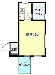 ベル天満 1Kの間取図画像