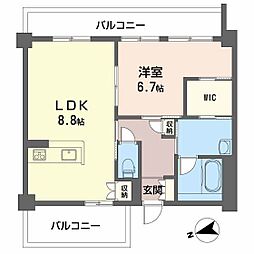 シティーコート海老園 1LDKの間取図画像
