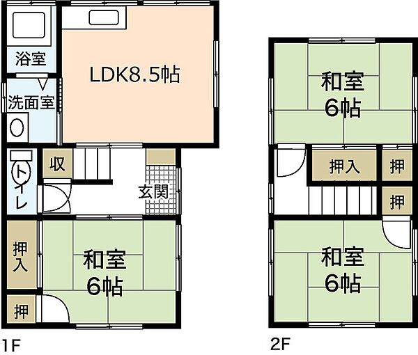 小田貸家（戸坂山根1丁目） ｜広島県広島市東区戸坂山根1丁目(賃貸一戸建3LDK・--・67.06㎡)の写真 その2