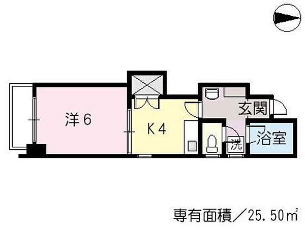 広島県広島市南区比治山本町(賃貸マンション1K・4階・25.50㎡)の写真 その2