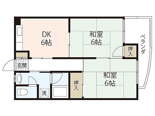 ヴィラブランシュ牛田 ｜広島県広島市東区牛田新町3丁目(賃貸マンション2DK・3階・42.20㎡)の写真 その2