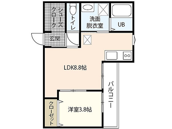 広島県広島市南区皆実町3丁目(賃貸アパート1LDK・1階・38.53㎡)の写真 その2