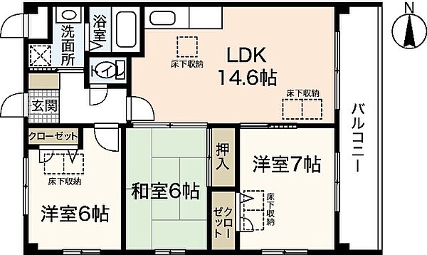 ルネスほりえ3号棟 ｜広島県東広島市西条町寺家(賃貸マンション3LDK・3階・72.91㎡)の写真 その2