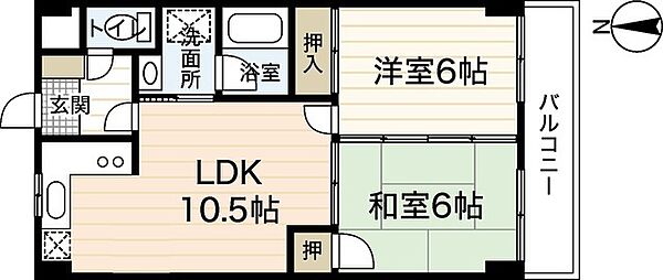 ライブ・コーポ辰広 ｜広島県広島市安佐南区川内2丁目(賃貸マンション2LDK・2階・54.36㎡)の写真 その2