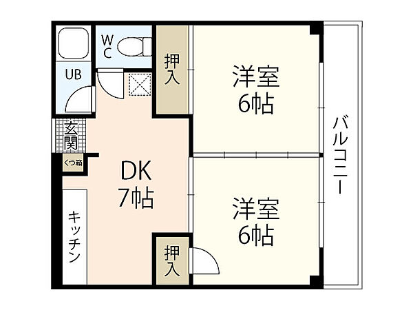 ラヴェール西川口 ｜広島県広島市中区西川口町(賃貸マンション2DK・3階・40.50㎡)の写真 その2