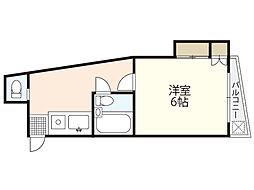 オラシオンビル 1Kの間取図画像