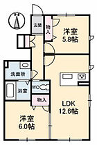 広島県広島市安芸区船越4丁目（賃貸アパート2LDK・1階・56.36㎡） その2