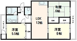 K・B・M井口台 4階3LDKの間取り