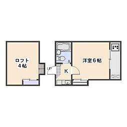 カンターレ坪井 1Kの間取図画像