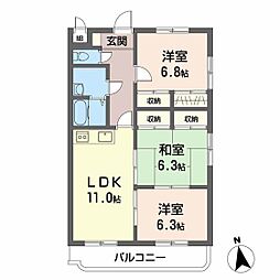 エステートN 3LDKの間取図画像