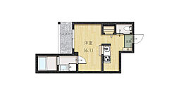 reve宇品西 2階ワンルームの間取り